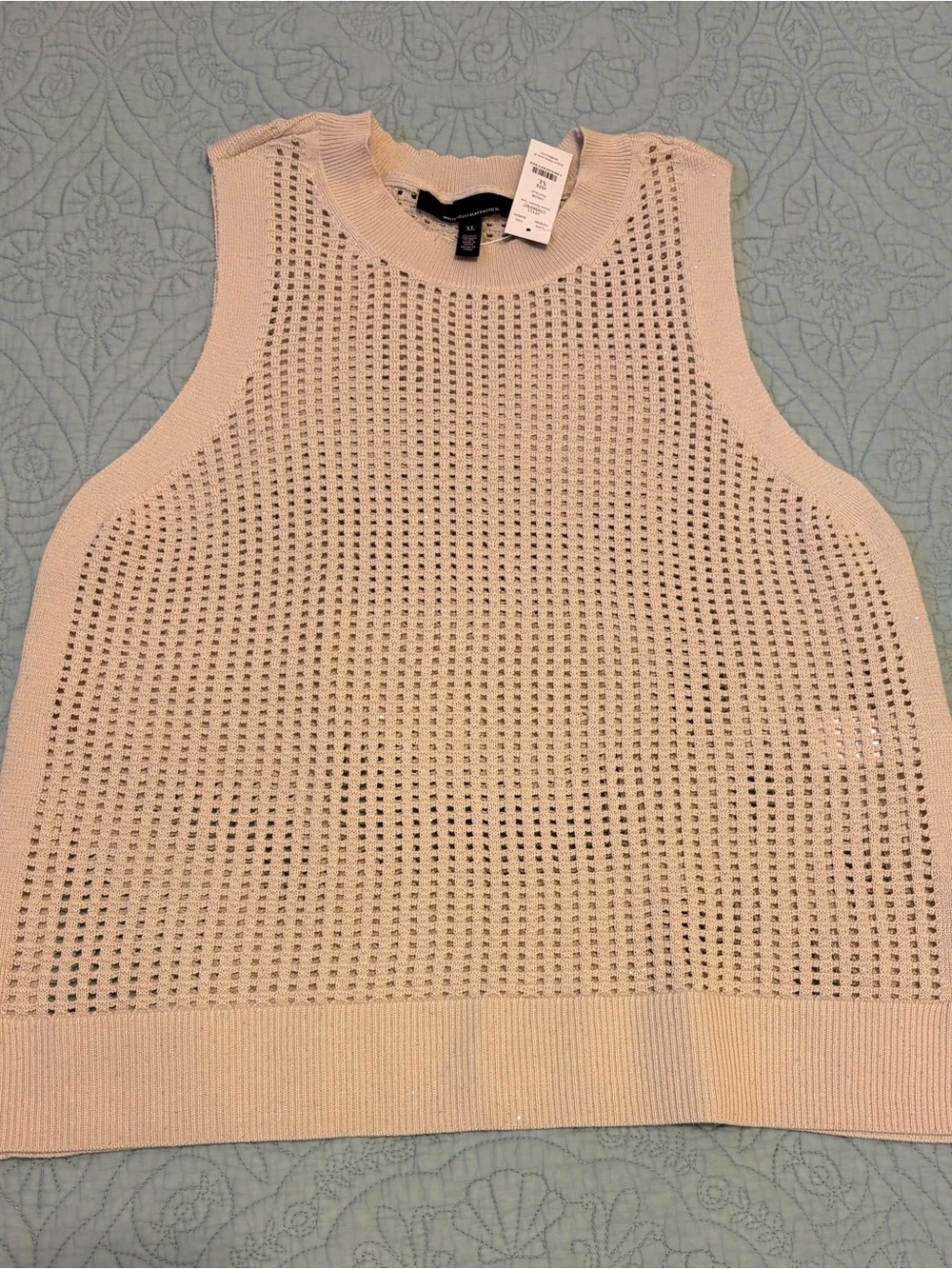 WHBM XL Shimmer Knit Sleeveless Tank Sweater Top NWT